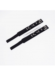 Черные кожаные оковы с регулируемыми ремешками - Crazy Handmade - купить с доставкой в Керчи