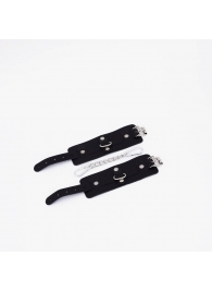 Черные кожаные наручники с хромированной фурнитурой - Crazy Handmade - купить с доставкой в Керчи