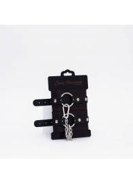 Черно-красные кожаные оковы - Crazy Handmade - купить с доставкой в Керчи