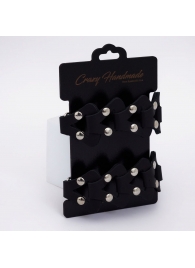 Черные кожаные наручники из звеньев - Crazy Handmade - купить с доставкой в Керчи