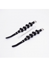 Черные кожаные оковы из звеньев - Crazy Handmade - купить с доставкой в Керчи