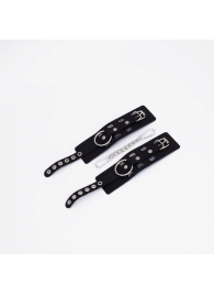 Черные кожаные наручники Sex - Crazy Handmade - купить с доставкой в Керчи