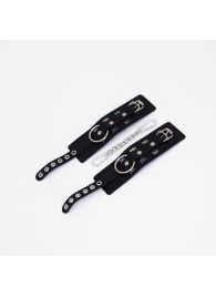 Черные кожаные наручники Sex - Crazy Handmade - купить с доставкой в Керчи
