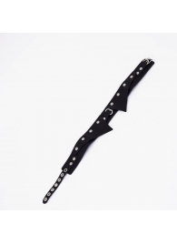 Черный однослойный кожаный ошейник с имитацией воротничка - Crazy Handmade - купить с доставкой в Керчи