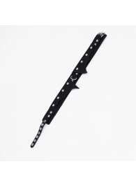 Черный однослойный кожаный ошейник с имитацией фигурного воротничка - Crazy Handmade - купить с доставкой в Керчи