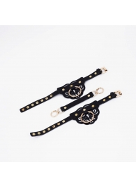 Черные оковы с золотистой фурнитурой - Crazy Handmade - купить с доставкой в Керчи