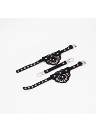 Черные оковы с золотистой фурнитурой - Crazy Handmade - купить с доставкой в Керчи
