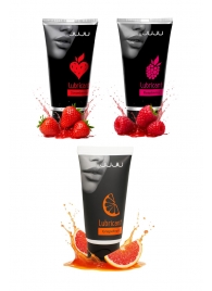 Набор из 3 съедобных лубрикантов JUJU (клубника, малина, грейпфрут) - JuJu - купить с доставкой в Керчи