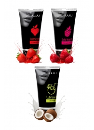 Набор из 3 съедобных лубрикантов JUJU (клубника, малина, кокос) - JuJu - купить с доставкой в Керчи