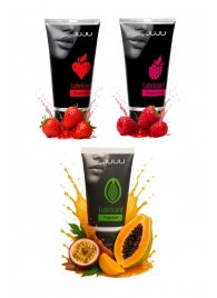 Набор из 3 съедобных лубрикантов JUJU (клубника, малина, тропические фрукты) - JuJu - купить с доставкой в Керчи