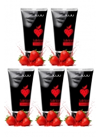 Набор из 5 съедобных лубрикантов JUJU со вкусом клубники - JuJu - купить с доставкой в Керчи