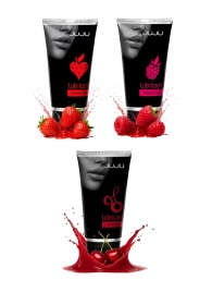 Набор из 3 съедобных лубрикантов JUJU (клубника, малина, вишня) - JuJu - купить с доставкой в Керчи