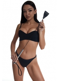 Стек с широким черным кожаным наконечником и металлической ручкой - 67 см. - Crazy Handmade - купить с доставкой в Керчи