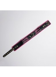 Черно-розовый ошейник с золотистой фурнитурой - Crazy Handmade - купить с доставкой в Керчи