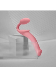 Розовый безремневой страпон Strap-on-me Semi-Realistic Bendable Strap-On size S - Strap-on-me - купить с доставкой в Керчи