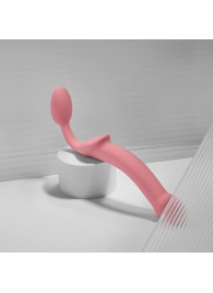 Розовый безремневой страпон Strap-on-me Semi-Realistic Bendable Strap-On size M - Strap-on-me - купить с доставкой в Керчи