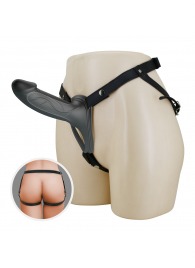 Черный полый мужской страпон London - 16,8 см. - Baile - купить с доставкой в Керчи