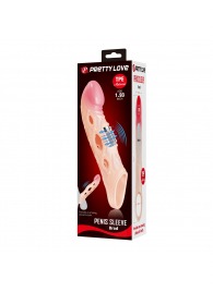 Телесная удлиняющая насадка с рельефом и вибрацией Brad - 21,3 см. - Baile - в Керчи купить с доставкой