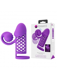 Фиолетовая вибронасадка с клиторальным отростком Harden - Baile - в Керчи купить с доставкой