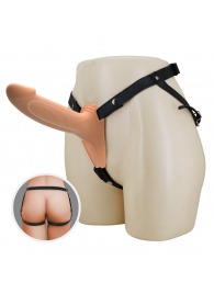 Телесный полый мужской страпон London - 16,8 см. - Baile - купить с доставкой в Керчи