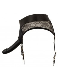 Черный женский страпон Strap-on Set: трусики и насадка - Orion - купить с доставкой в Керчи