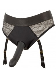 Черный женский страпон Strap-on Set: трусики и насадка - Orion - купить с доставкой в Керчи