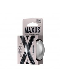 Черные утолщенные презервативы MAXUS Extra Strong с железным кейсом - 3 шт. - Maxus - купить с доставкой в Керчи