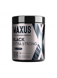 Черные утолщенные презервативы MAXUS Extra Strong с железным кейсом - 15 шт. - Maxus - купить с доставкой в Керчи
