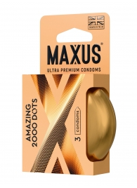 Точечные презервативы MAXUS 2000 Amazing Dots с железным кейсом - 3 шт. - Maxus - купить с доставкой в Керчи
