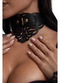 Фигурный чокер с узорами и золотистой фурнитурой - Crazy Handmade - купить с доставкой в Керчи