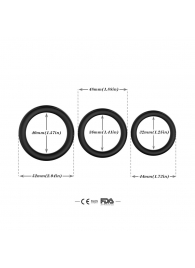 Набор из 3 черных эрекционных колец Stay Hard - Boys of Toys - в Керчи купить с доставкой
