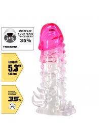 Прозрачно-розовая насадка на пенис Wilford - 13,5 см. - Baile - в Керчи купить с доставкой
