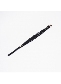 Черный ажурный чокер с золотистой фурнитурой - Crazy Handmade - купить с доставкой в Керчи