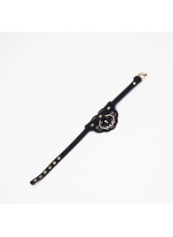 Черный чокер с клепками и золотистой фурнитурой - Crazy Handmade - купить с доставкой в Керчи