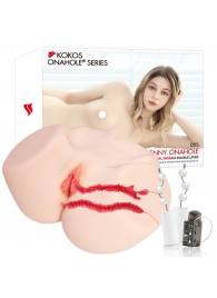 Мастурбатор-полуторс с двойным слоем материала и вибрацией Jenny Onahole Real Vagina - KOKOS - в Керчи купить с доставкой