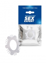 Эластичное эрекционное кольцо с шипиками и шариками - Sex Expert - в Керчи купить с доставкой