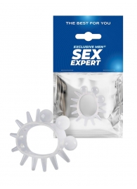 Эластичное эрекционное кольцо с шариками и лучами - Sex Expert - в Керчи купить с доставкой