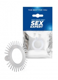 Эластичное эрекционное кольцо с шипиками и шариком - Sex Expert - в Керчи купить с доставкой