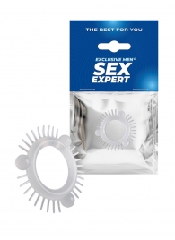 Эластичное эрекционное кольцо с 3 шариками и шипами - Sex Expert - в Керчи купить с доставкой