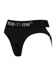 Черные трусики для насадок Heroine Lingerie Harness - size XL - Strap-on-me - купить с доставкой в Керчи