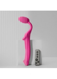 Ярко-розовый безремневой страпон Strap-on-me Vibrating Bendable Strap-On size XL - Strap-on-me - купить с доставкой в Керчи