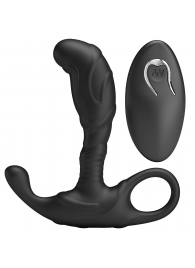 Черный изогнутый массажёр простаты с вибрацией и пультом ДУ - Baile - в Керчи купить с доставкой