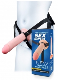 Мужской полый страпон на регулируемых ремешках - 22 см. - Sex Expert - купить с доставкой в Керчи