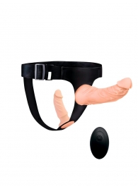 Женский страпон с 2 насадками, вибрацией и пультом ДУ - Erowoman-Eroman - купить с доставкой в Керчи