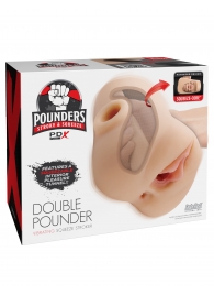 Телесный мастурбатор с вибрацией Double Pounder Vibrating Squeeze Stroker - Pipedream - в Керчи купить с доставкой