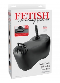 Черное надувное кресло с платформой для фиксации дилдо Body Dock Inflatable Love Seat - Pipedream - купить с доставкой в Керчи