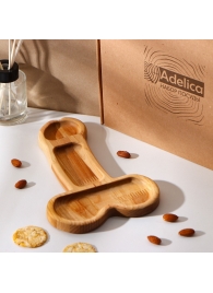 Деревянное блюдо для подачи в форме члена (25 х 16,5 х 1,7 см) - Сима-Ленд - купить с доставкой в Керчи