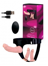 Женский страпон с 3 насадками и вибрацией - Erowoman-Eroman - купить с доставкой в Керчи