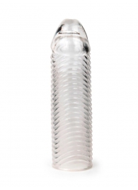 Прозрачная закрытая насадка на пенис с ребрышками - 16 см. - Sex Expert - в Керчи купить с доставкой