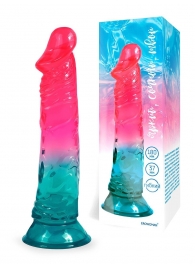 Яркий двухцветный фаллоимитатор с присоской - Erowoman-Eroman